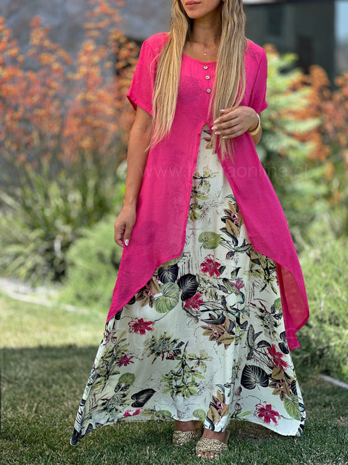 Vestido Delicato Flora™/ Com Tecido Suave e Design Sofisticado
