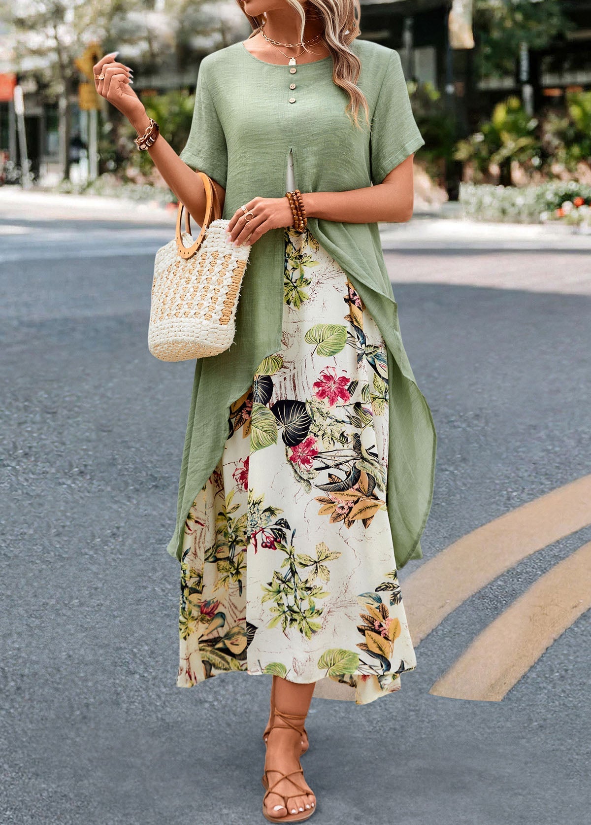 Vestido Delicato Flora™/ Com Tecido Suave e Design Sofisticado