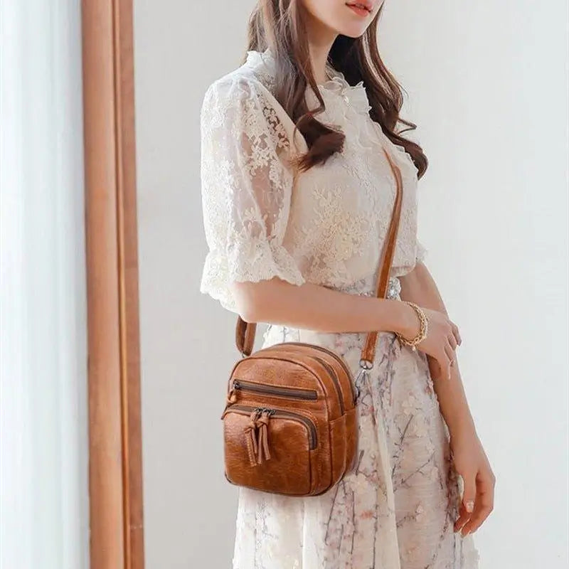 Bolsa de Couro CrossBody Bella