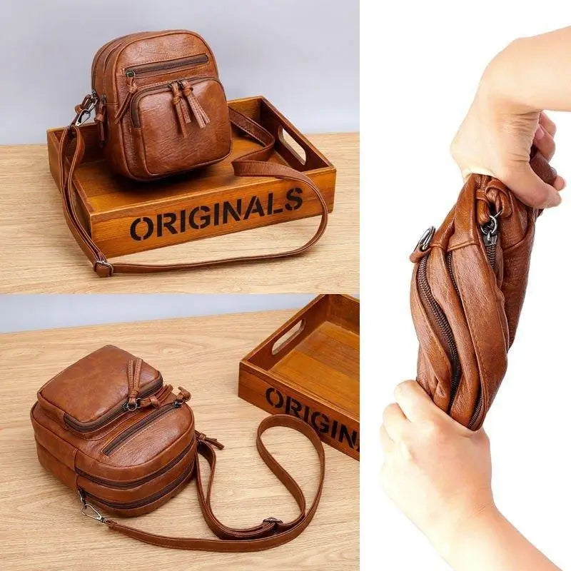 Bolsa de Couro CrossBody Bella