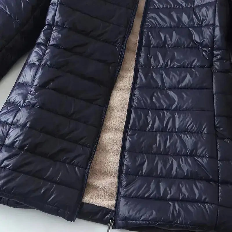 Casaco Feminino Forrado de Lã com Zíper - Impermeável