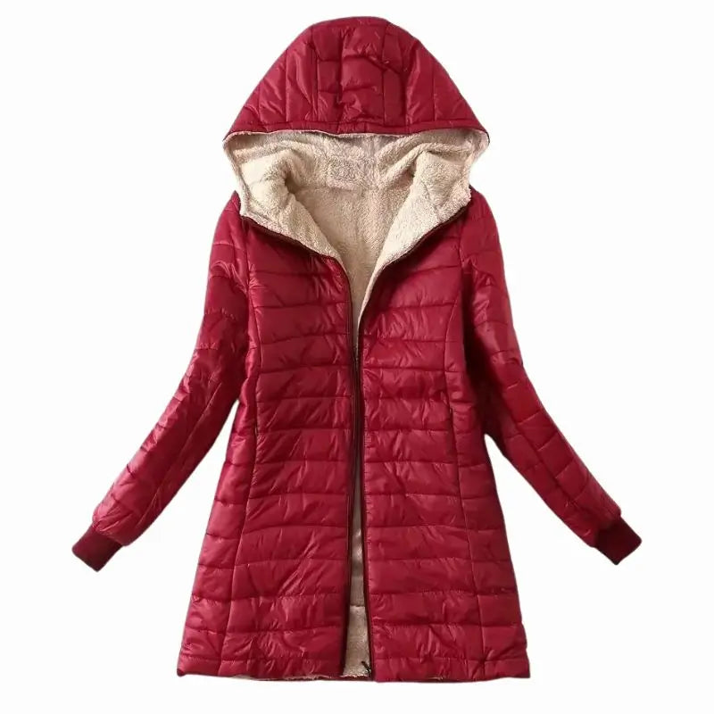 Casaco Feminino Forrado de Lã com Zíper - Impermeável