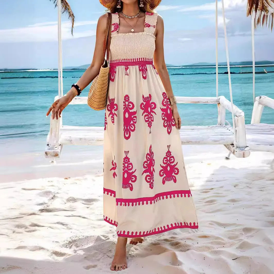 Vestido Myami™ com Estampas Barrocas e Caimento Impecável / A Elegância das Praias Gregas com o Conforto de um Look Descontraído!