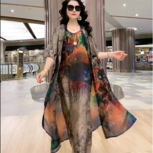 Conjunto de Vestido e Sobretudo Fiolita™ / Elegância Descomplicada e Versátil para Todas as Estações!