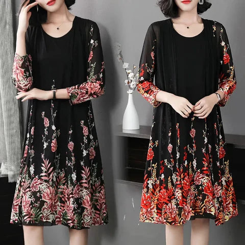 Conjunto Celeste Charm Vestido + Cardigã / Conforto Extra Até Nos Dias Mais Quentes!