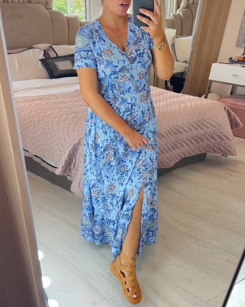 Vestido Maxi Floral™ 💃| Coleção Exclusiva (Desconto Relâmpago Somente Hoje!)