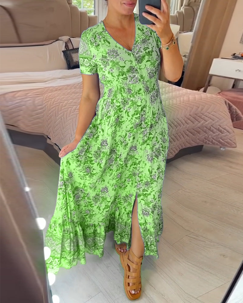 Vestido Maxi Floral™ 💃| Coleção Exclusiva (Desconto Relâmpago Somente Hoje!)
