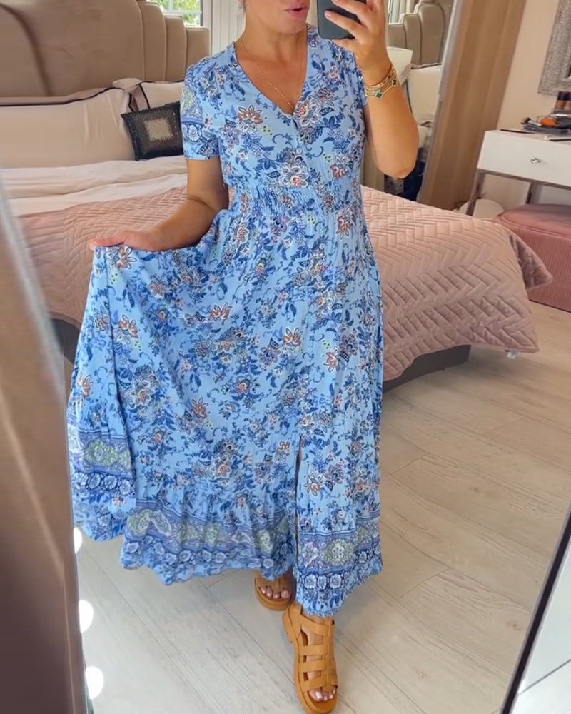 Vestido Maxi Floral™  💃| Coleção Exclusiva (Desconto Relâmpago Somente Hoje!)