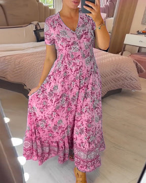 Vestido Maxi Floral™  💃| Coleção Exclusiva (Desconto Relâmpago Somente Hoje!)
