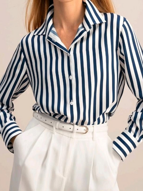 Camisa Finesse Zara™ | Estampa Listrada Clássica, Atemporal e elegante.