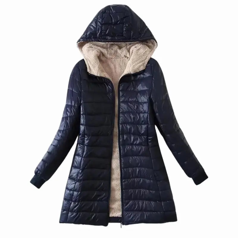 Casaco Feminino Forrado de Lã com Zíper - Impermeável