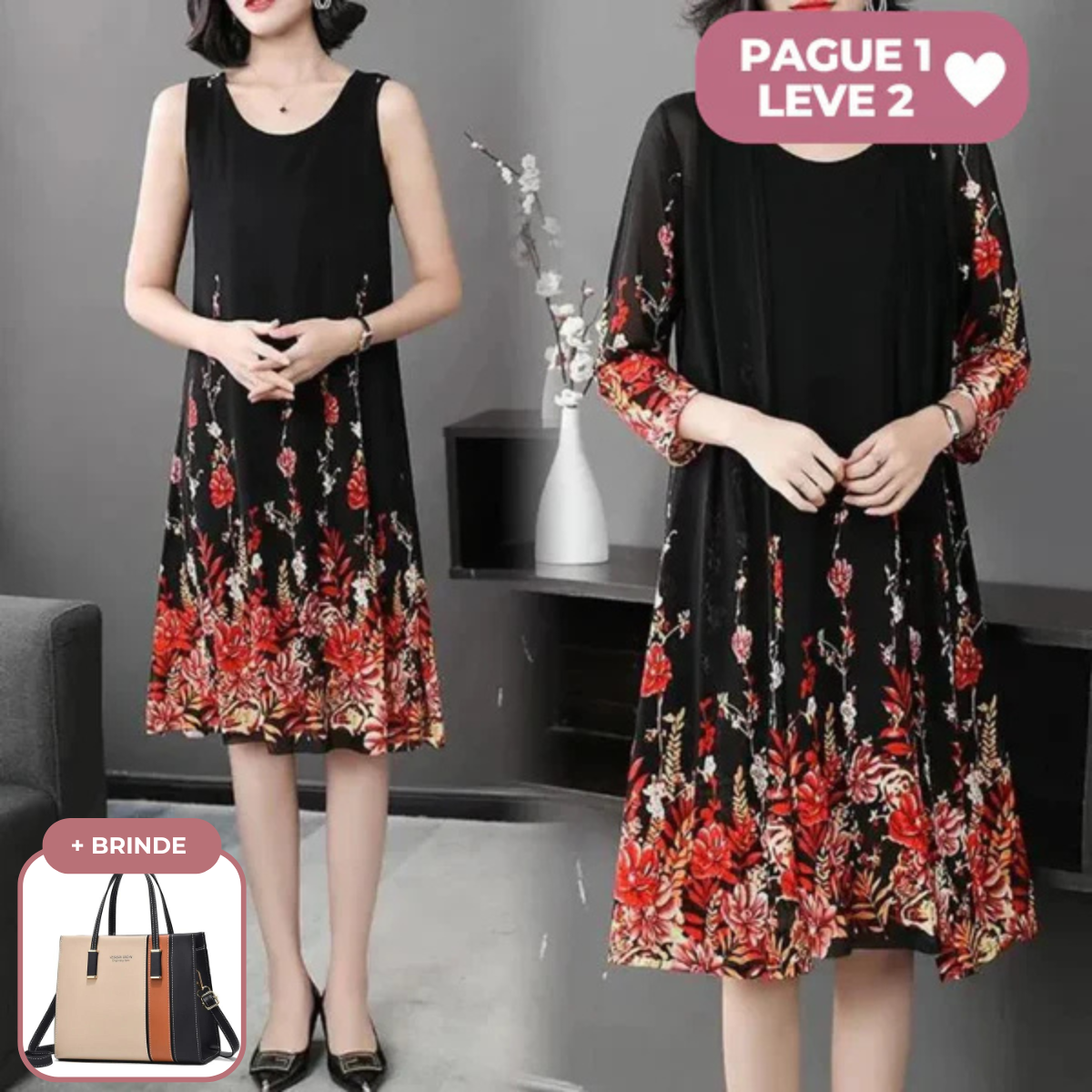 Conjunto Sunny Vestido + Cardigã / Conforto Extra Até Nos Dias Mais Quentes!