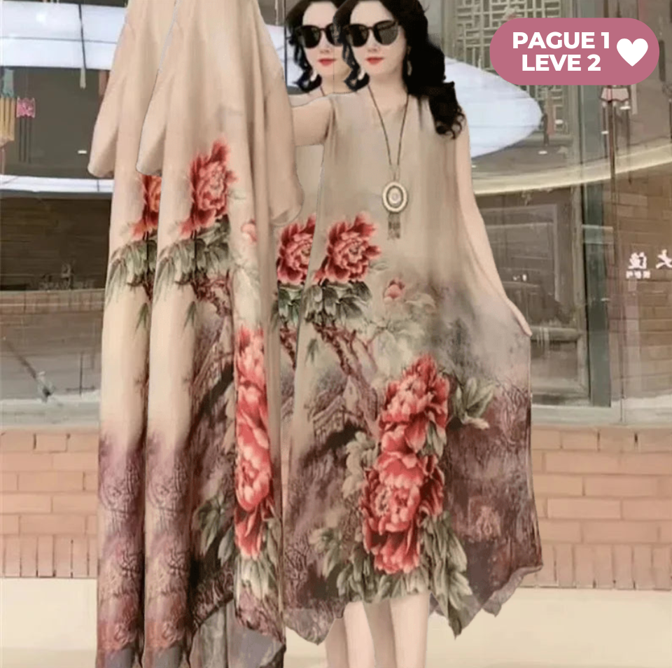 Conjunto de Vestido e Sobretudo Fioreza™ / Elegância Descomplicada e Versátil para Todas as Estações!