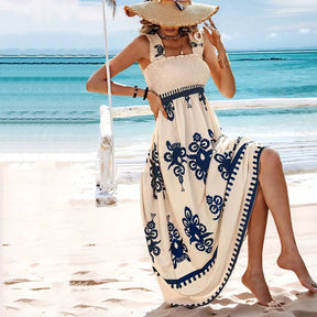 Vestido Myami™ com Estampas Barrocas e Caimento Impecável / A Elegância das Praias Gregas com o Conforto de um Look Descontraído!