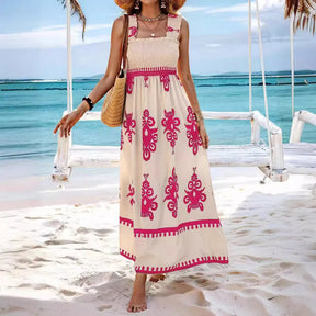 Vestido Myami™ com Estampas Barrocas e Caimento Impecável / A Elegância das Praias Gregas com o Conforto de um Look Descontraído!