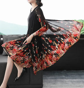 Conjunto Celeste Charm Vestido + Cardigã / Conforto Extra Até Nos Dias Mais Quentes!