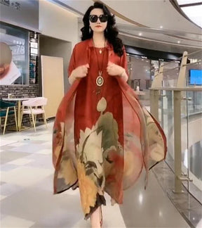 Conjunto de Vestido e Sobretudo Fiolita™ / Elegância Descomplicada e Versátil para Todas as Estações!