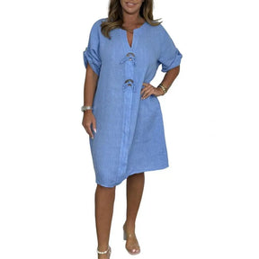 Vestido La Eleganza™ em Viscose Suave – Charme Refinado e Conforto que Dura o Dia Todo.