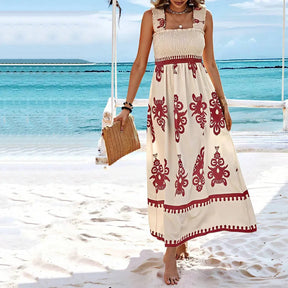 Vestido Myami™ com Estampas Barrocas e Caimento Impecável / A Elegância das Praias Gregas com o Conforto de um Look Descontraído!