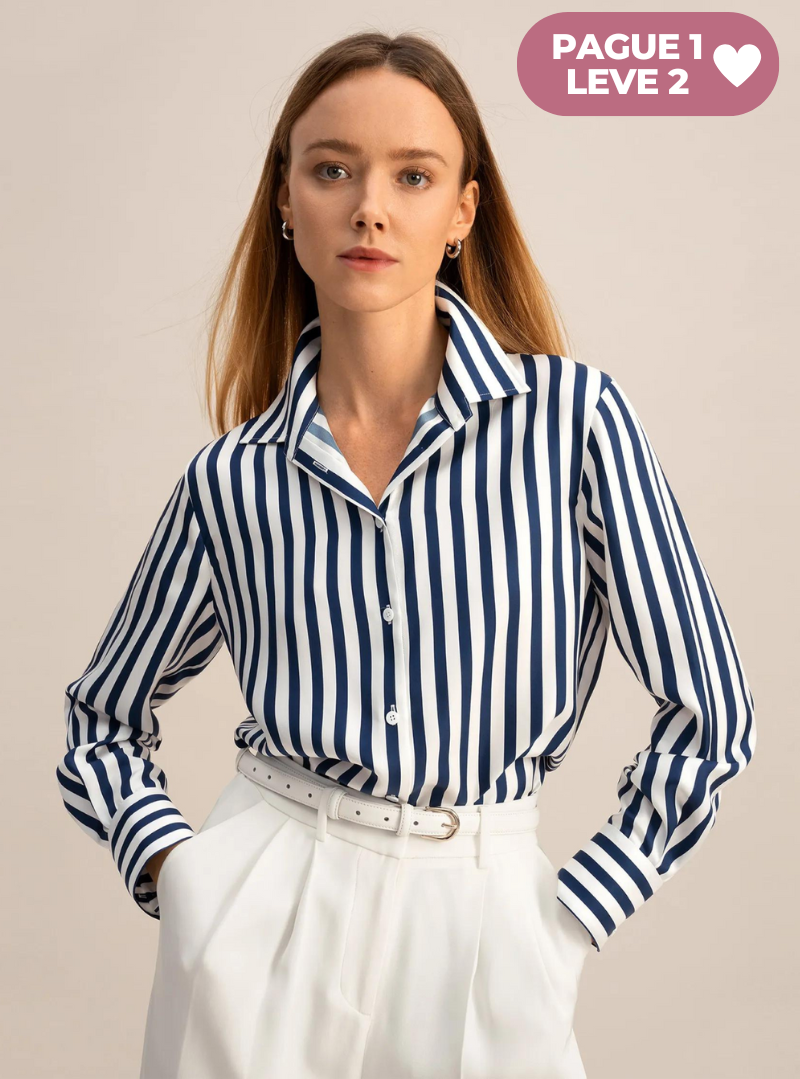 Camisa Finesse Zara™ | Estampa Listrada Clássica, Atemporal e elegante.